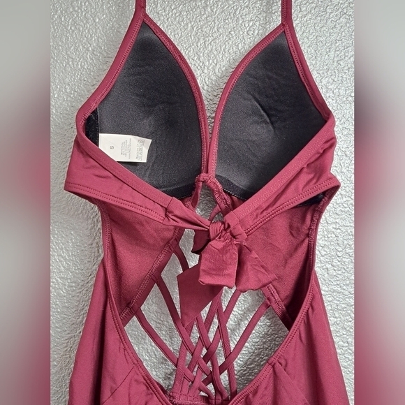 Maroon One Piece With Strappy Cut Outs - Picture 4 of 5